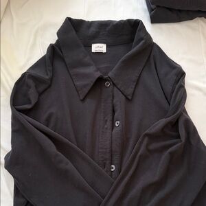 Aritzia Black Button-Down Shirt